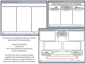 Separation Of Powers Worksheets & Teaching Resources | Tpt