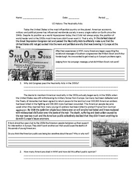 Preview of US History: The Neutrality Acts of 1935 & 1937