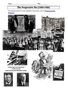 Preview of US History - The Progressive Era Webquest & Activity Packet