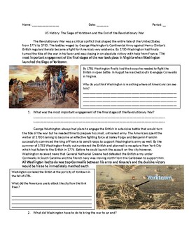 Preview of US History: The Siege of Yorktown and the End of the Revolutionary War