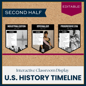 Preview of US History Timeline | Second Half | Google Slides | Interactive