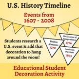 US History | Timeline Activity & Classroom Timeline Decoration