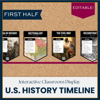Preview of US History Timeline | First Half | Google Slides | Interactive