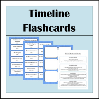 Preview of Timeline Flashcards: Early US History