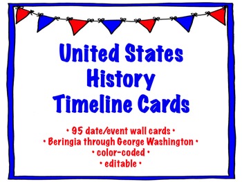 Preview of US History Timeline Wall Cards