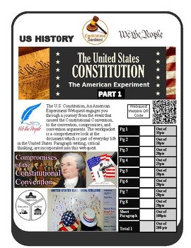 Preview of US History - U.S. Constitution, An American Experiment Webquest - Part 1