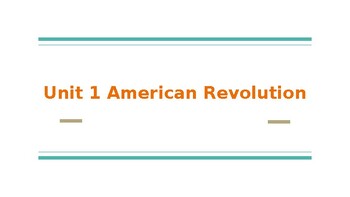 Preview of US History Unit 1 Identity and the American Revolution