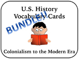 US History Vocabulary Cards Bundle
