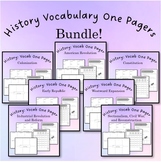 US History Vocabulary One Pagers Bundle
