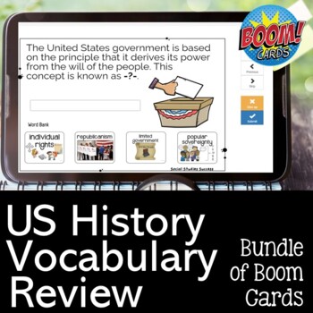 Preview of US History Vocabulary Review Bundle of Boom Cards for STAAR