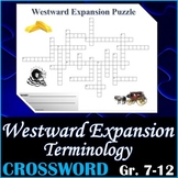 US History - Westward Expansion Crossword Puzzle Activity 