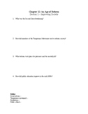 US History Worksheet: An Age of Reform (Chapter 12)