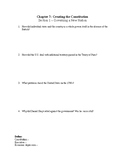 US History Worksheet: Creating the Constitution (Chapter 7)