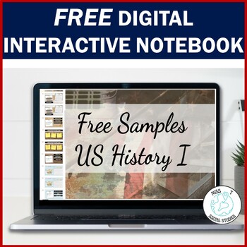 Preview of US History digital interactive notebook Early and colonial America FREE