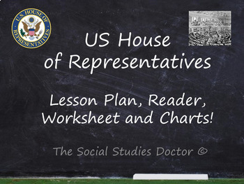 Preview of US House of Representatives (Lesson Plan, Reader, and Charts!) 2023 Update