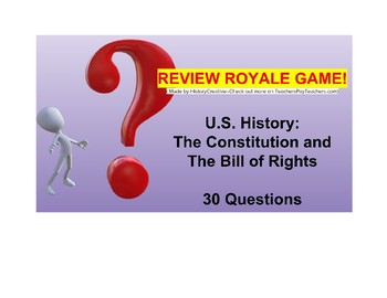 Preview of US I #7--The Constitution and Bill of Rights Review Royale Game (Google Slides)