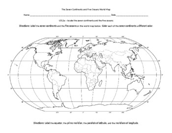 7 Continent Map Worksheets Teaching Resources Tpt