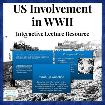Preview of U.S. Involvement In World War Two WWII Lecture Notes & Source Analysis WW2