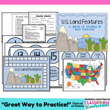 Preview of US Land Features : Geography Game 3rd 4th 5th Grades