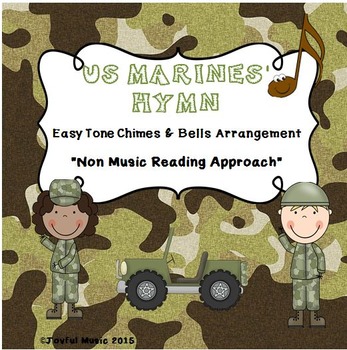 Preview of US MARINES’ HYMN Easy Chimes & Bells Arrangement FROM THE HALLS OF MONTEZUMA