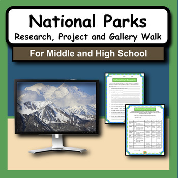 Preview of US Major National Parks Research and Poster Project Activity with Gallery Walk