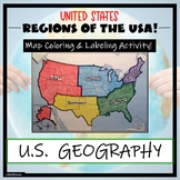 US Regions Map Activity- Label and Color the Five Regions!