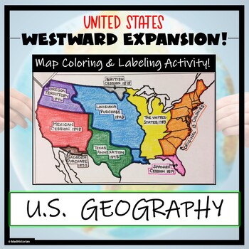 Preview of Westward Expansion Map Activity (Label and Color the Map!)