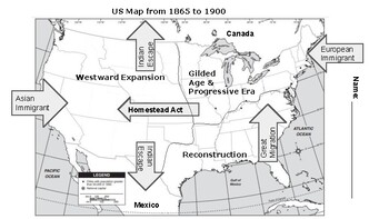 Us Map From 1865 To 1900 By Susan Conductor Of History Tpt