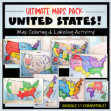 U.S. Maps & Geography- The Ultimate Label & Color Maps Pac