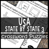 US Maps of Individual States & Capitals Crossword Puzzles 3