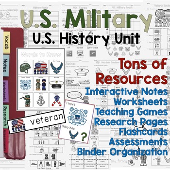 Preview of US Military / Veterans History Unit - Differentiated Resources