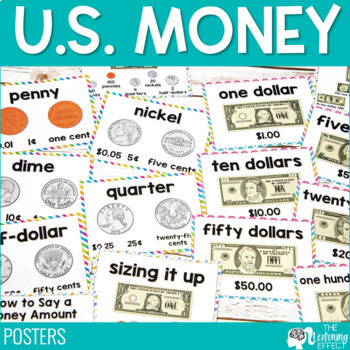 Preview of Money Posters | U.S. Currency Coin & Dollar Identification | Math Anchor Charts