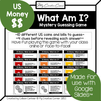 Preview of US Money Digital Review Mystery Guessing Game “What Am I?” (Coins and Bills)