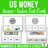 US Money Names and Values Task Cards