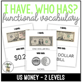 US Money Vocabulary - I Have, Who Has? Game