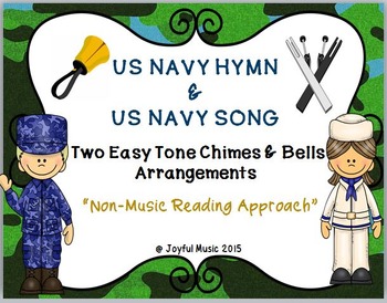 Preview of US NAVY HYMN & US NAVY SONG Two Easy Chimes & Bells Arrangements