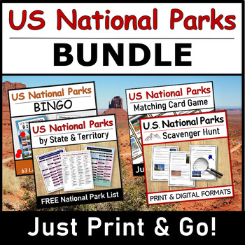 Preview of US National Parks BUNDLE | No Prep - Just Print and Go!