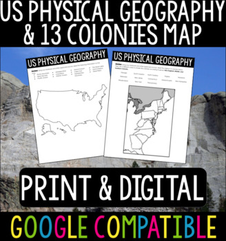 Preview of US Physical Geography & 13 Colonies Maps