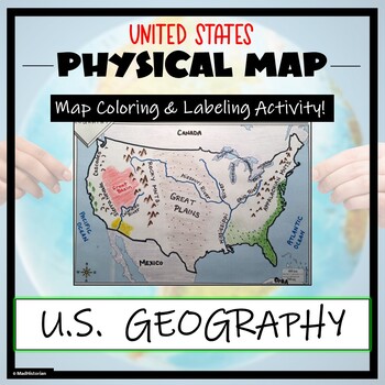 Preview of US Physical Map Activity- Label and Color US Physical Features!