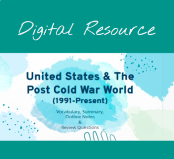 Preview of US & Post War World- Global Communication: Notes, Vocab, Summary & Review