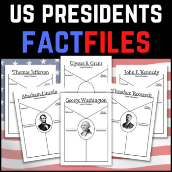 Preview of US President Fact File Research Graphic Organizers | US History