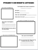 President's Day Research Worksheet