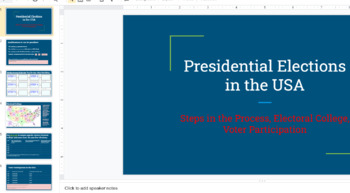 Preview of US Presidential Elections in the US Google Slides Interactive Worksheet