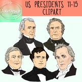 US Presidents 11-15 Clipart - Color and Black and White- 1