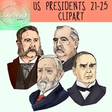 US Presidents 21-25 Clipart - Color and Black and White- 1