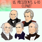 US Presidents 6-10 Clipart - Color and Black and White- 10