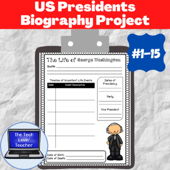 Preview of US Presidents Biography Project #1