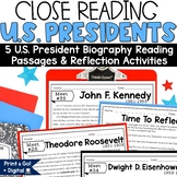 US Presidents Reading Passages Posters Biographies 3rd 4th