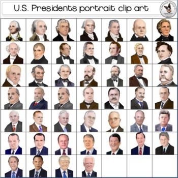US Presidents portrait clip art by Caboose Designs TpT