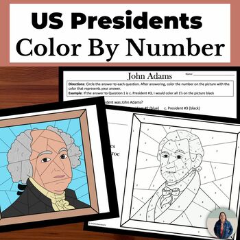 Preview of US Presidents John Adams and James Monroe Presidents Day Activity
